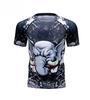 Men's Fitness Sportswear Short Sleeve Creative Printing Taekwondo Training Compression Shirt Sports Running Men's Round Neck