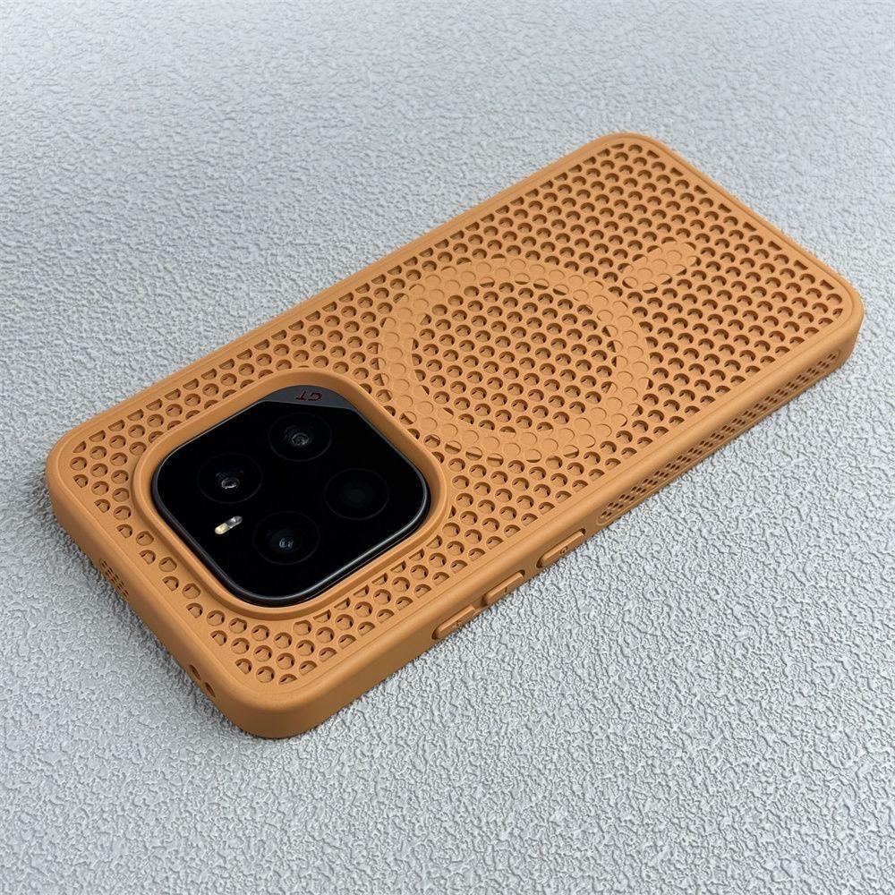 

Heat Dissipation Mesh For Magsafe Magnetic Phone Case For Huawei Honor Magic 7 6 GT Pro Wireless Charge Breathable Cooling Shell Honor Magic6 коричневый