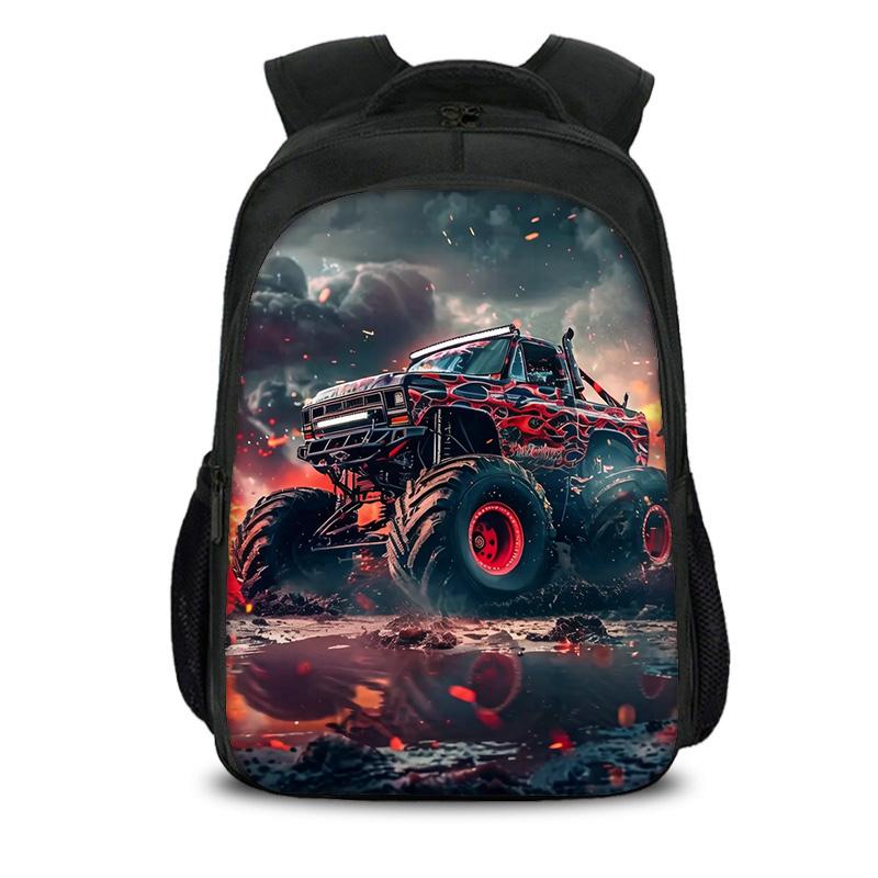 Monster Jam double-layer backpack cartoon print new trend student school best campus companion birthday gift