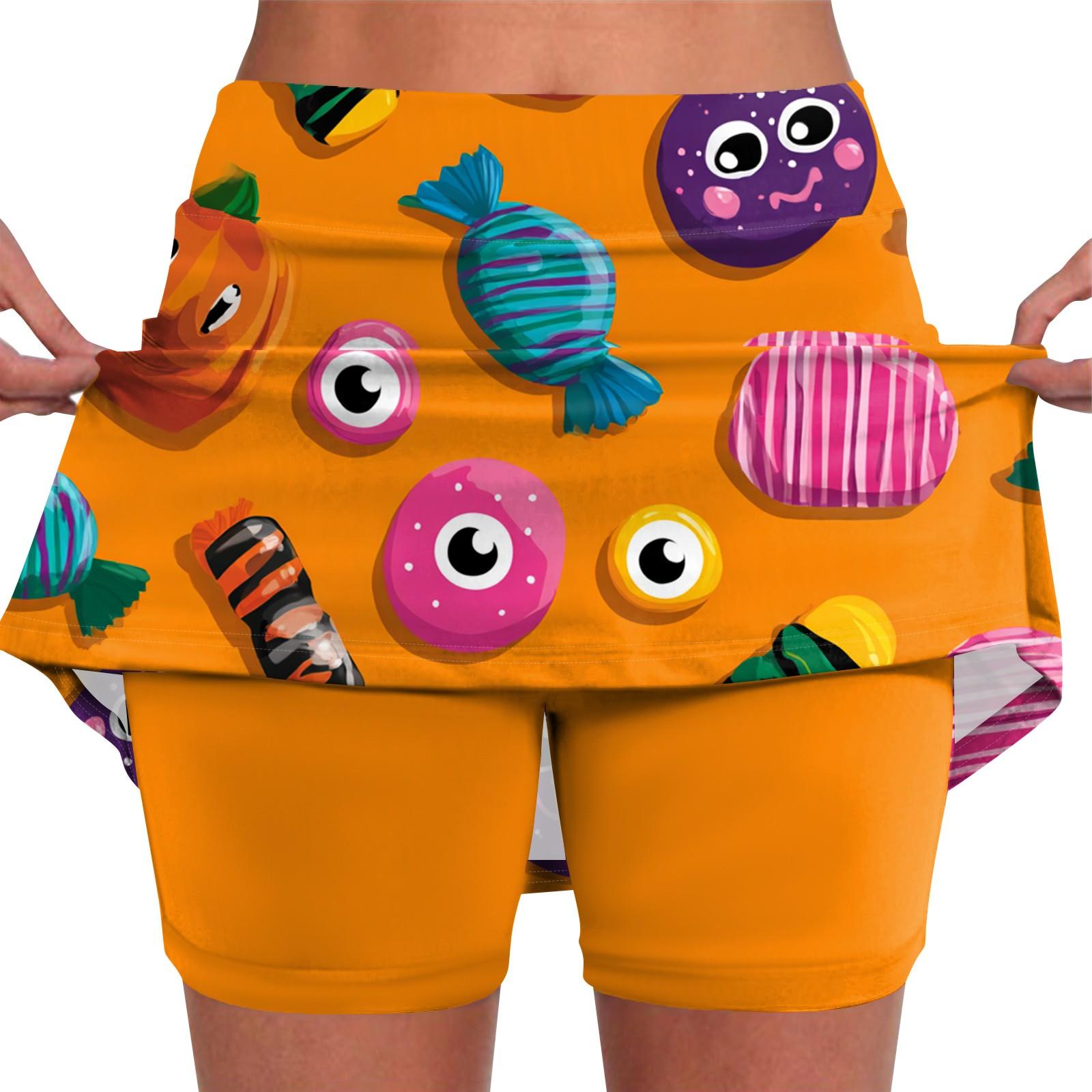 

Эластичные брюки-кюлоты для йоги для женщин, спортивные шорты с принтом, легкие узкие бегуны с высокой талией S оранжевый