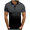 Men's Fashion Casual Short Sleeve Gradient Printed Lapel T-Shirt Tops