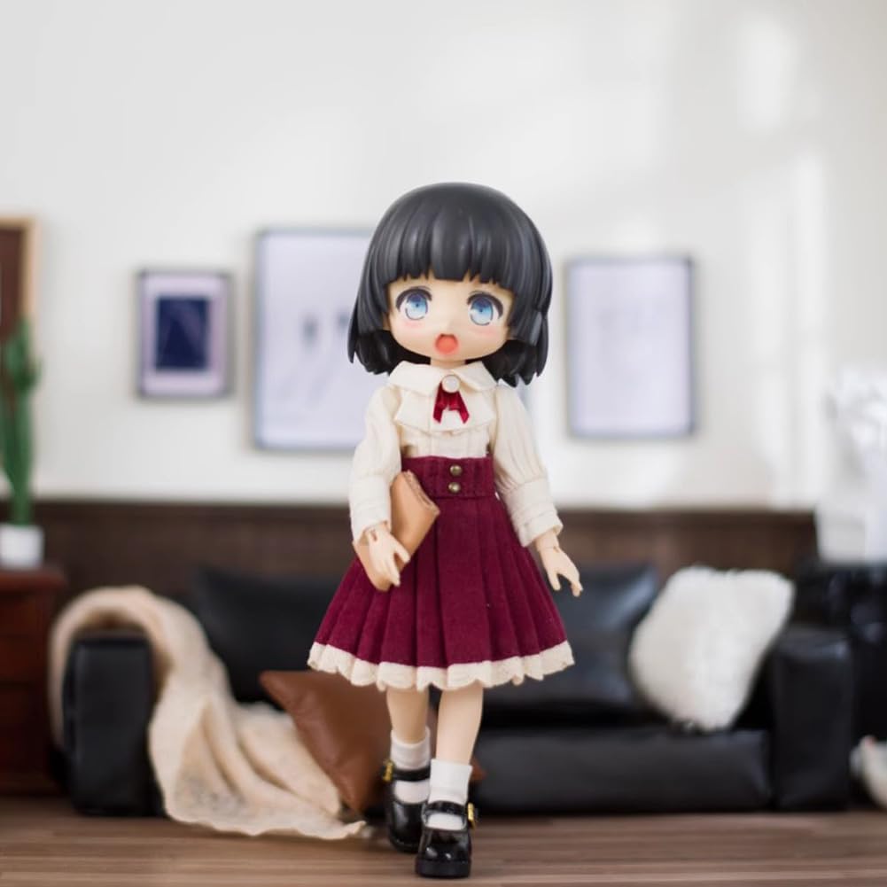 Rakulifey Obitsu 11 Outfit Langarmshirt und OB11 Größe Kompatibel mit 11cm Obitsu Set Set Rock, Kleidung, Körper, 2-teilig (Rosa)