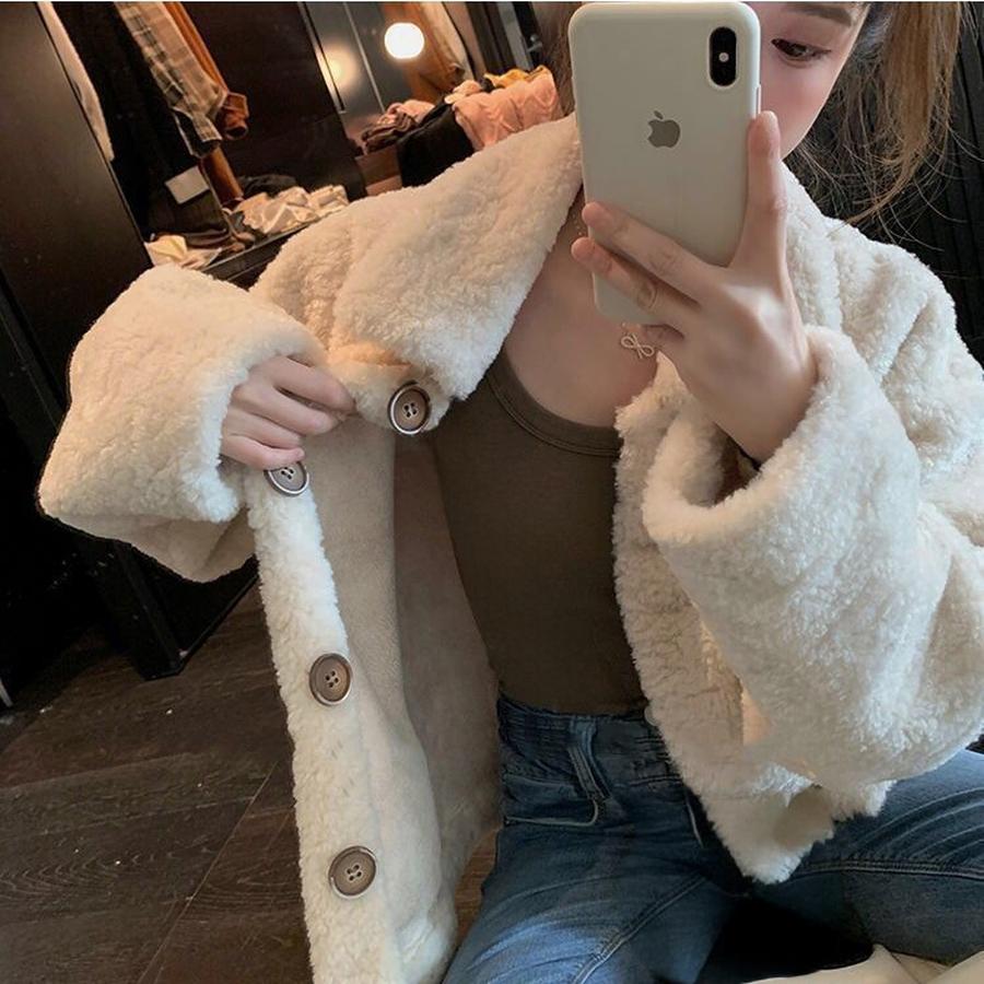 Fleece Hoodie Jacket Women Autumn Winter New Style Loose Short Korean Style Versatile Student Cardigan Top Trendy