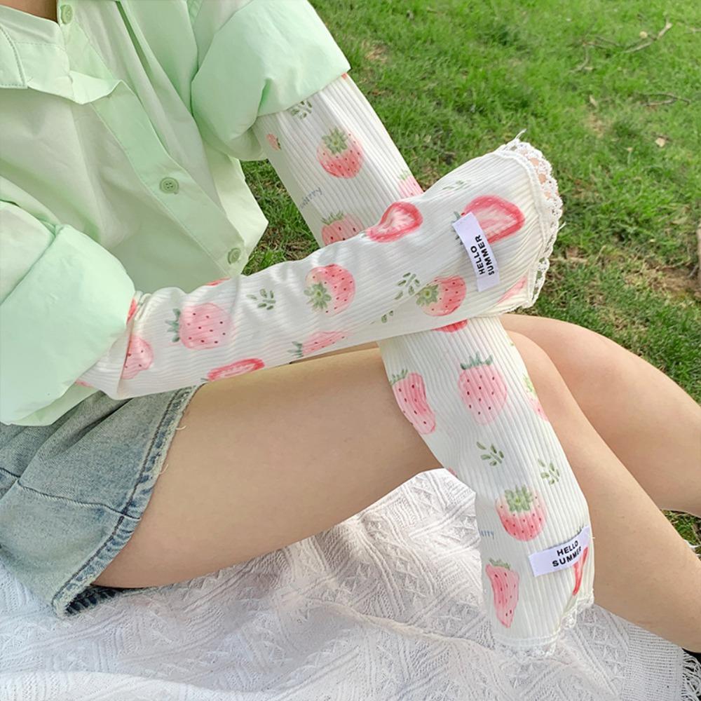 

Orange Fruits Cooling Arm Sleeves Peach Watermelon Arm Covers Women Cantaloupe