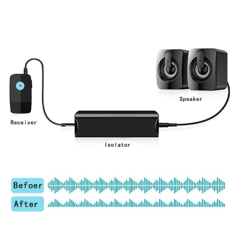 Noise Cancelling 3.5mm Ground Loop Isolator for Car Stereo Systems and Portable Devices