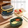 1200ml Lunch Box Bouble-layer Bento Lunch Box With Spoon Fork Portable Kid Bento Box with Compartments For Office Camping School