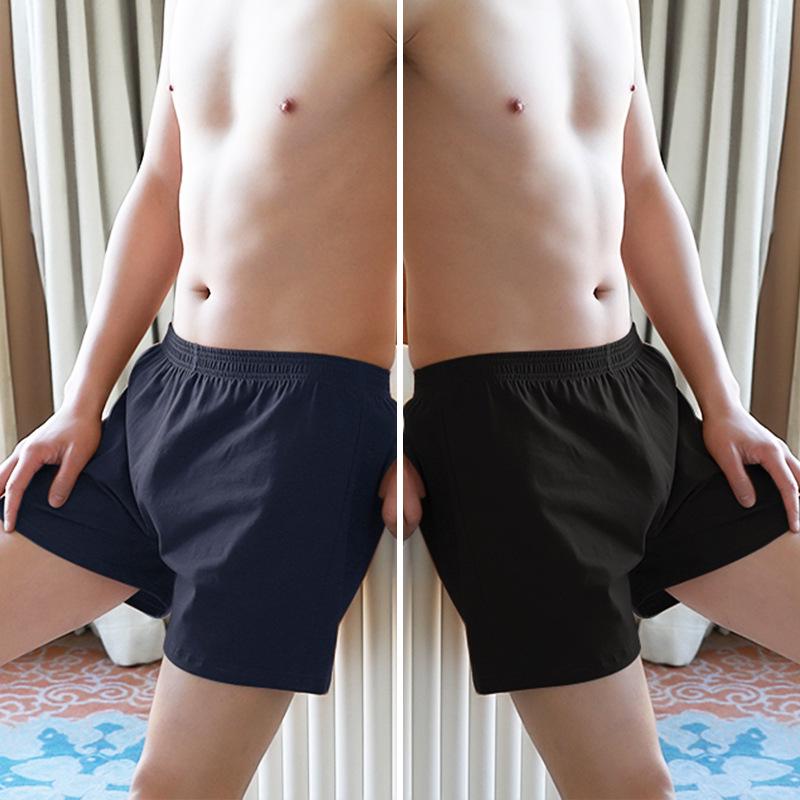 Men's Pure Cotton Loose Boxer Briefs - Summer Solid Color Trendy Four-Cornered Underwear