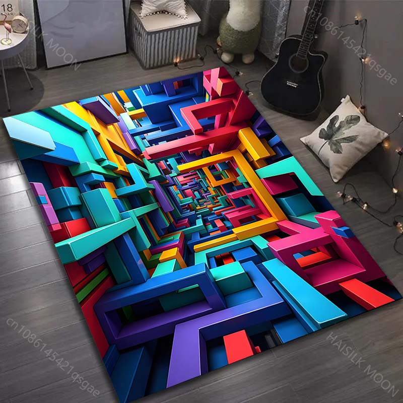 3D Stereo Pipeline Print Carpet for Living Room Bedroom Bedside Sofa Floor Mat Modern Home Decor Aisle Corridor Area Rug