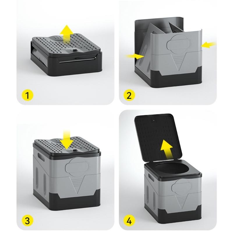 Toilette Pliante avec Couvercle Voiture Bateau Potty Portable pour Camping Randonnée Plage Embouteillage Voyage d'Urgence Voyage en Autonomie