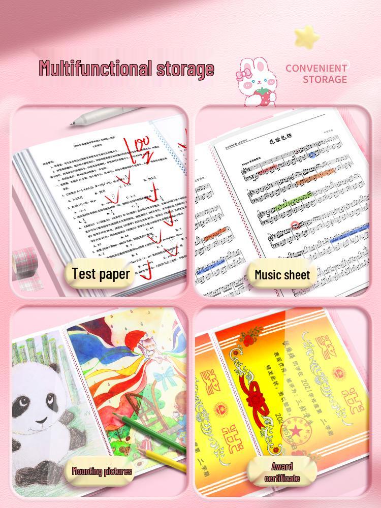A4 Multi-Layer Transparent Document Folder with Loose-Leaf Inserts for Students