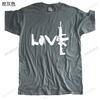 Summer Cotton Black Funny Tshirt Banksy Street Art Love Guns AK-47 AK47 AK New Arrived Man Casual T Shirt Cotton Drop Shipping