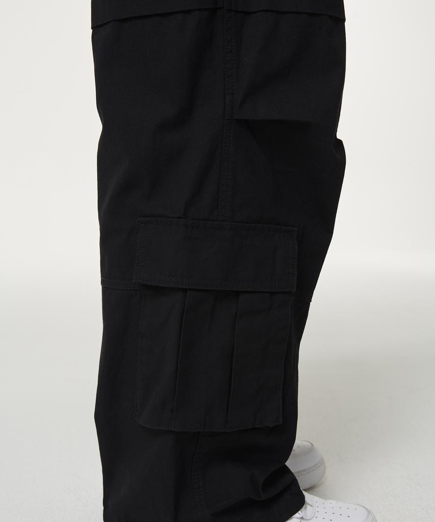 MUSINSA STANDARD Cotton Multi-Pocket Parachute Cargo Pants [Black]