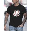 Vielseitiges Herren-T-Shirt, hochwertiges, modisches, lässiges Kurzarm-Top mit Print, Rundhalsausschnitt