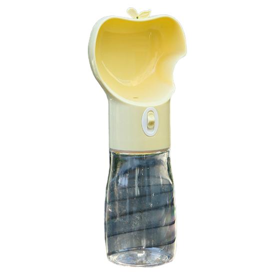 

380 мл/550 мл портативная бутылка для воды для домашних животных с сегментированной конструкцией многоразовая поилка для питья герметичная легко чистящаяся дорожная поилка для собак 380ML жёлтый