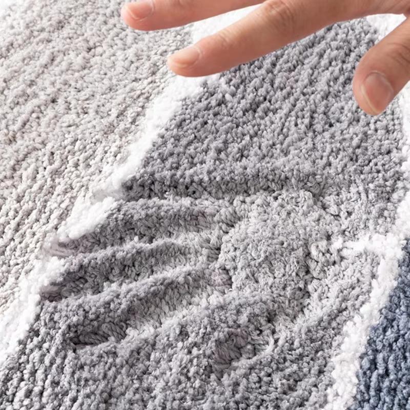 INS Style Colorful Flocking Carpet Super Absorbent Non-slip Soft Floor Mat Suitable for Living Room Bedroom Home Decoration Mat