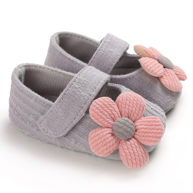Cute Flower Soft Sole Non-Slip Prewalker Princess Shoes for Kids Baby Toddler Girls