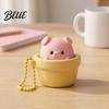 Adults Sensory Toy Potted Pig Clicker with Bead Chain Clicky Button Fidget Portable Stress Reliever for Relief Finger Backpacks School Bags Decor