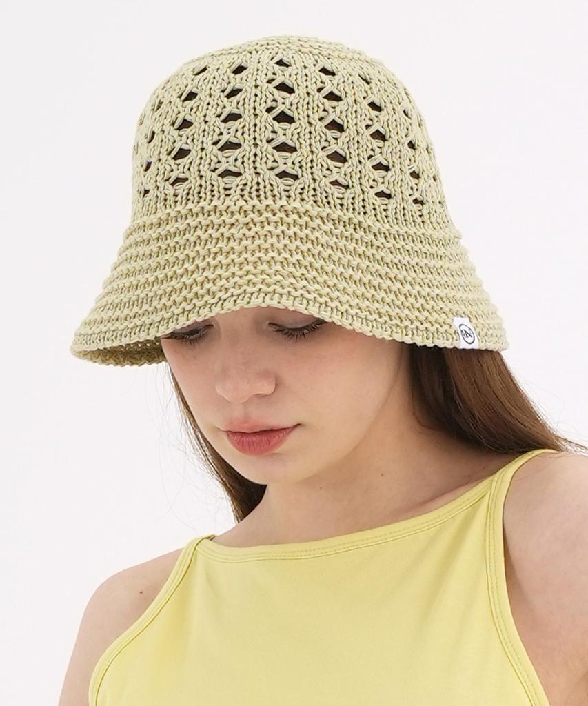 THE-ABON Women'S Summer Peaky Knitted Bucket Hat Beige