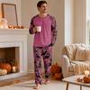 Herr Halloween Pyjamas Set Långärmad Rund Hals Casual Bekväma Sovkläder