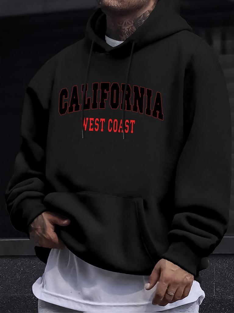 Printed Drawstring Sweatshirt Hooded Pullover Sweatshirt