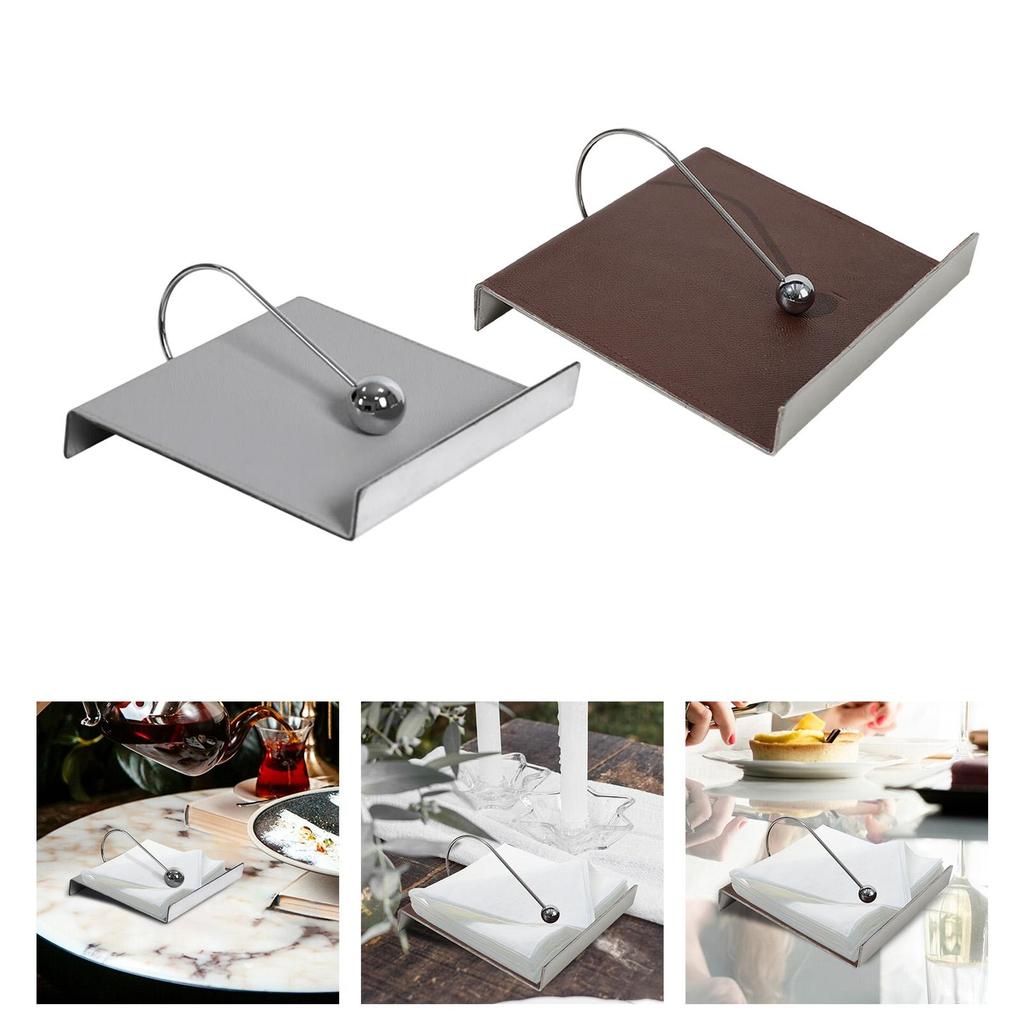 Paper Napkin Holders Rack Stainless Steel Letters Square Paper Napkin Holder for Hotel Dining Room Picnics Sample Room Kitchens