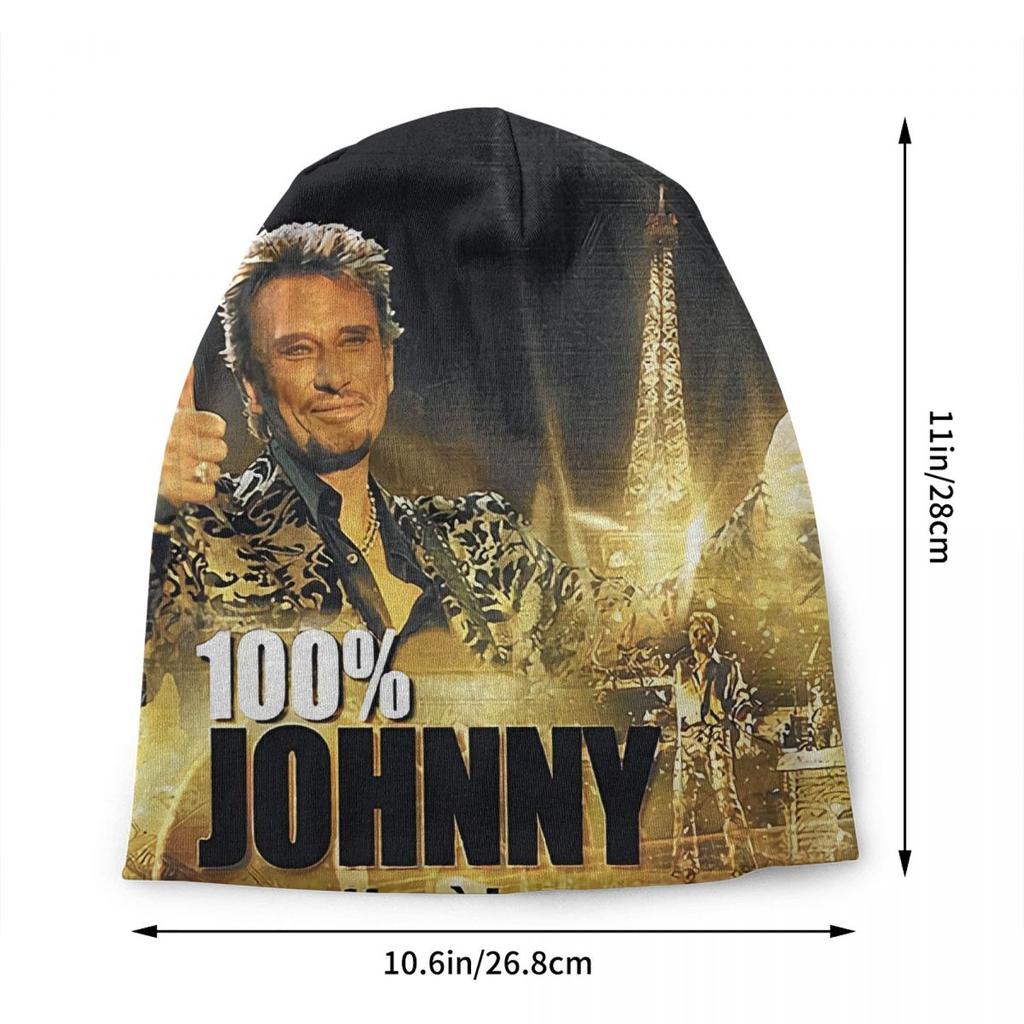 Custom Johnny Hallyday Beanie Cap Unisex Winter Warm Bonnet Knit Hats Cool Outdoor French Rock Singer Skullies Beanies Caps
