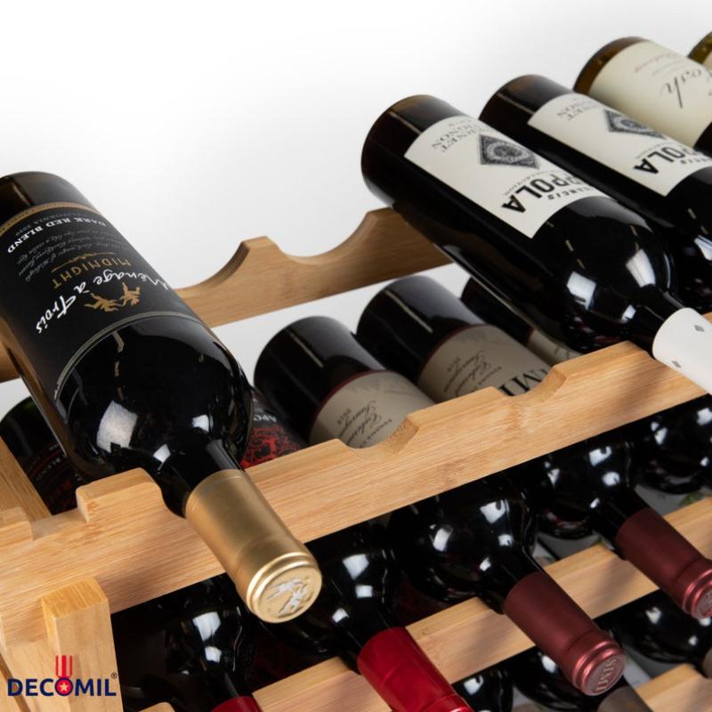 36 Bottle Stackable Modular Wine Rack Wine Storage Rack Burdock Root Wine Shelves Holder Wobble-Free Display