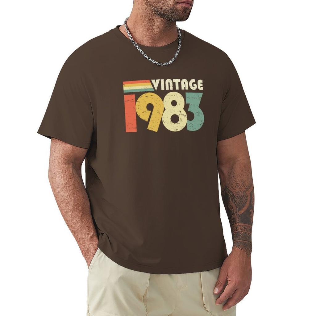 Vintage 1983 40th Birthday Gift Distressed Design TShirt Graphic T Shirts Short Tshirt Mens Plain T Shirts