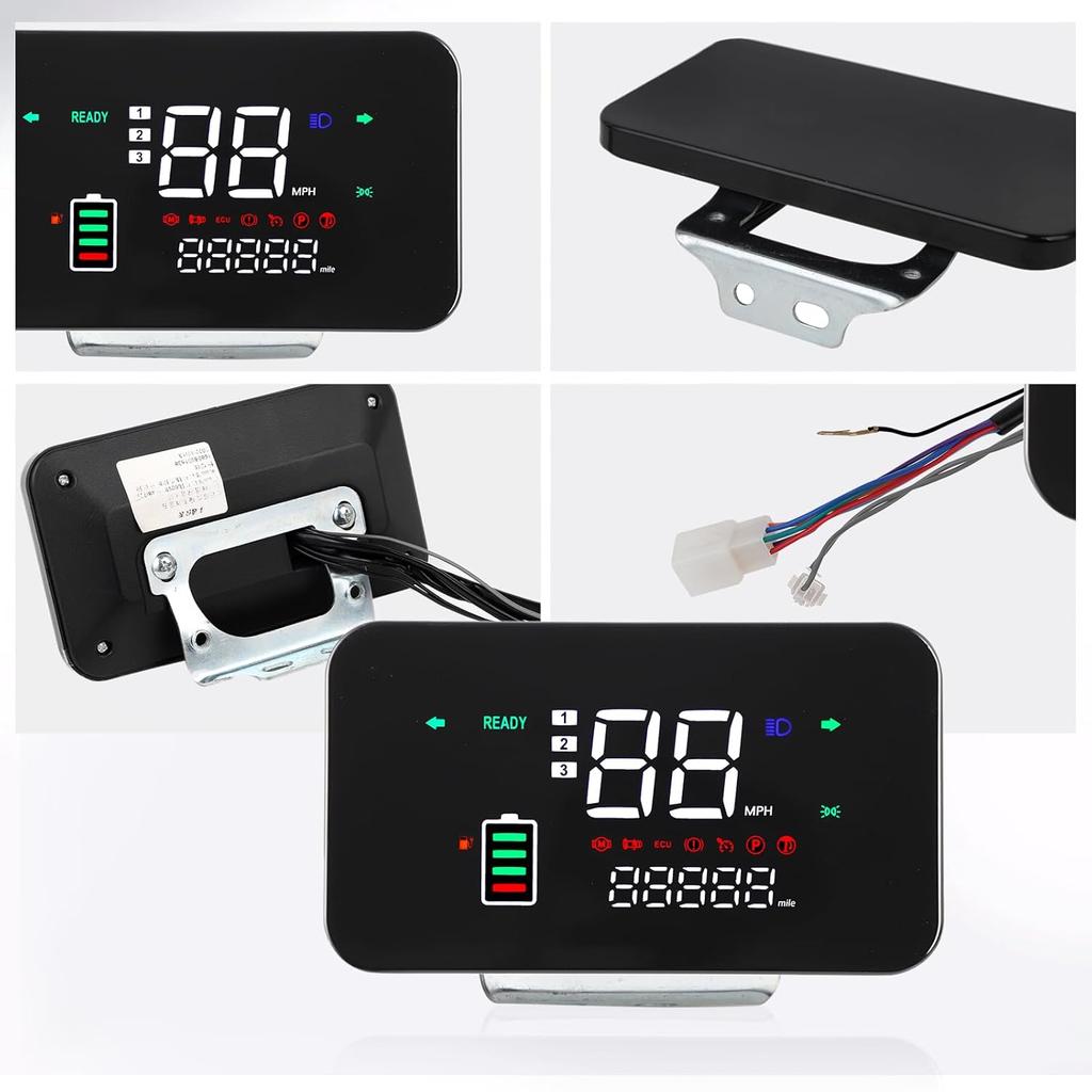 Minho 48V-72V Display Control Panel Digital Speedometer for Electric Scooter Bicycle E-Bike,Square Instrument