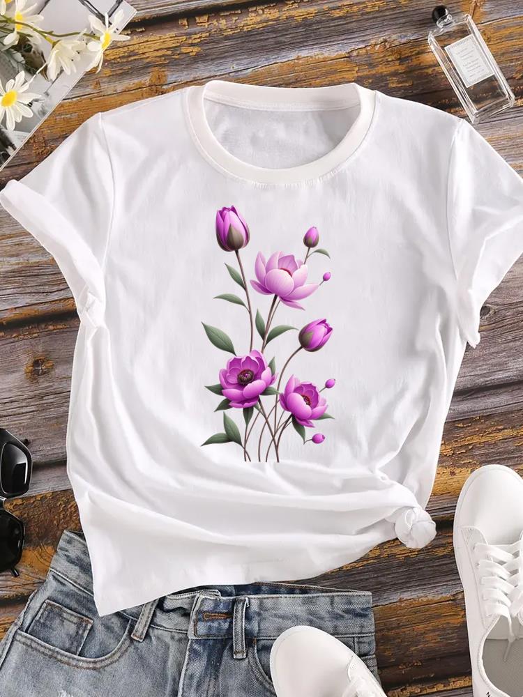 (Asian Size) T Shirt Printed Women Tee Clothing Letter Style Cute 90s Casual Fashion Lady Female Top Graphic Short Sleeve T-shirts