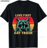 Expressionist Scream Shirt Raccoon Lovers Artistic Raccoon T-Shirt Unisex's Casual Street Style Stretch Round Neck Tee Shirt Summer