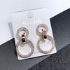 Japanese and Korean 18K Rose Gold Titanium Steel Zircon Stud Earrings, Femininity Simple Four-leaf Clover Black Earrings Internet Celebrity