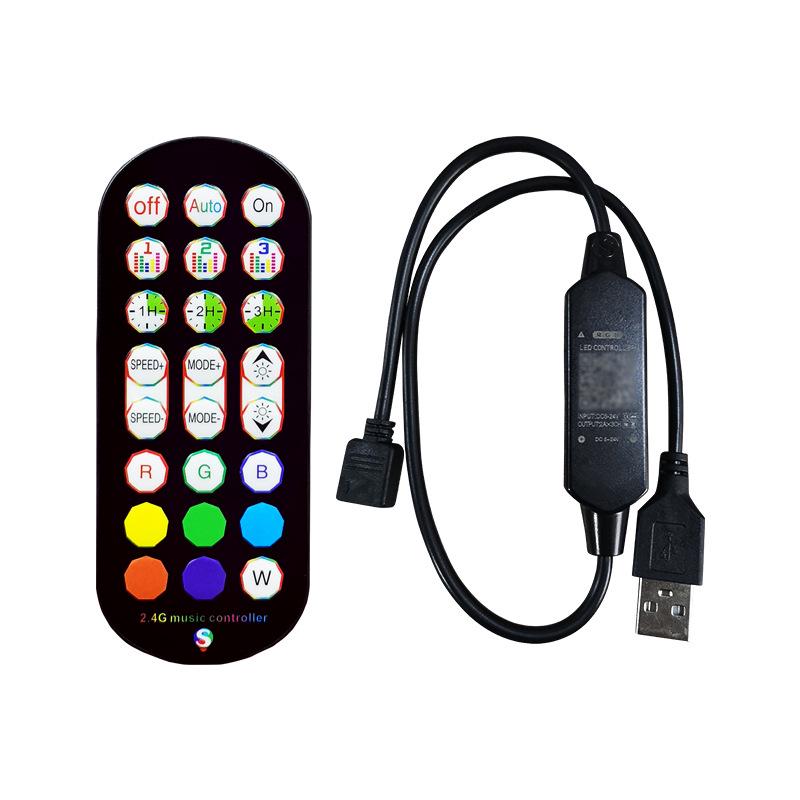 In Stock: 24-Key Bluetooth Infrared LED Strip Controller with Smartphone App and Three Buttons