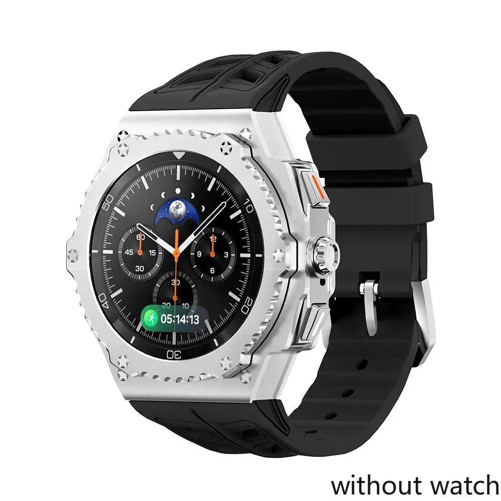 Luxury Mod Kit Alloy Metal Case For Samsung Watch 8 Classic 46mm Rubber Band For Galaxy Watch 8 Classic 46mm Kit Accessories