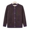 Grandma autumn new plush jacket medium and old women's thickened cardigan sweater year old 0 mother knitted sweater