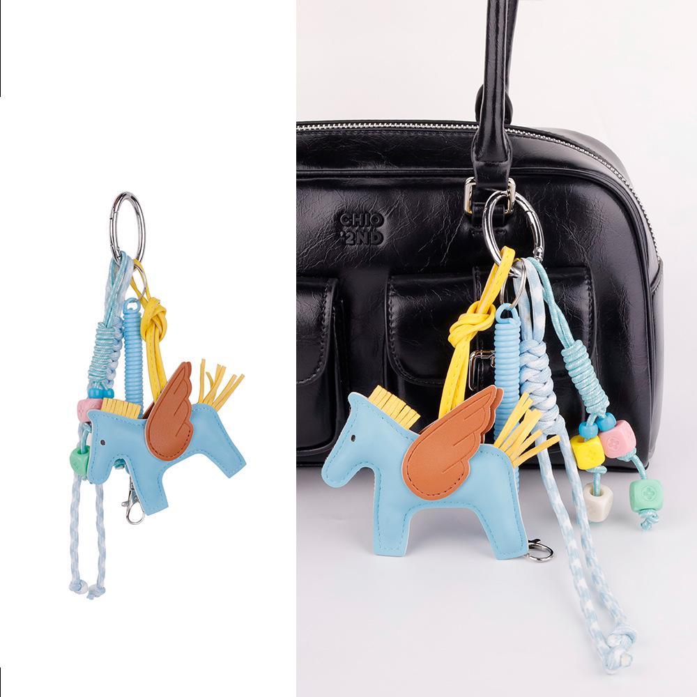 Exquisite Pegasus Handmade Keychain: Angel Pony Pendant & Car Accessory, Cute Bag Charm
