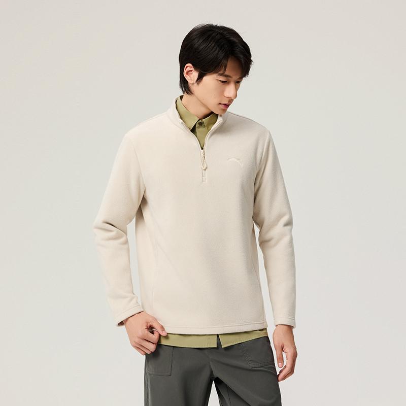 Anta Outdoor Series Stand Collar Pullover Solid Color Comfortable Versatile Warm Casual Simple Knit Sweater Unisex Sweater 972616401-1