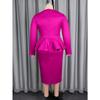 Plus Size Women Long Sleeve V Neck Bodycon Dress For Banquet Commute