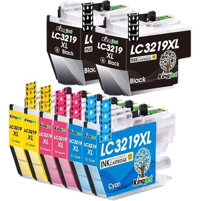 Cartouches d'Imprimante - KINGJET - LC3219XL - 8 Pack - Compatible Brother - Noir &amp; Couleurs