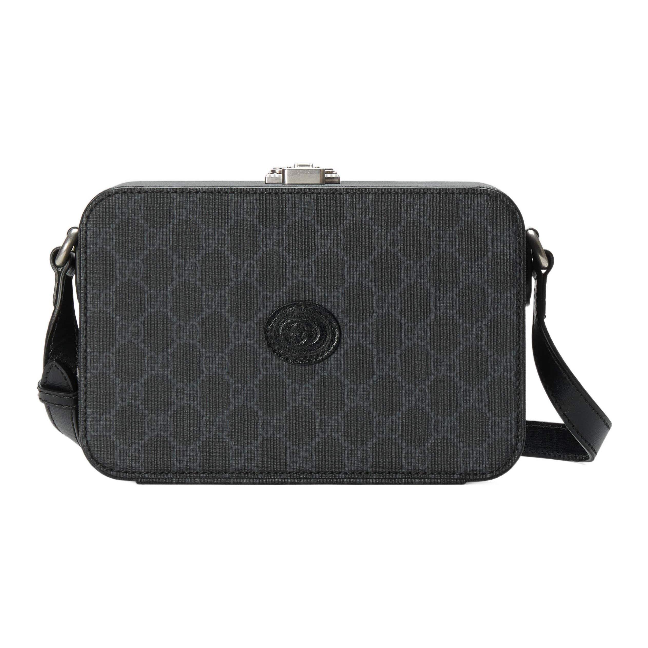 

Gucci Interlocking Double G Oval Tag Adjustable Shoulder Strap Canvas And Leather Messenger Bag Men Messenger Bag Black 724717-92TCN-1000 Basic Set (Bag+Dust Bag)