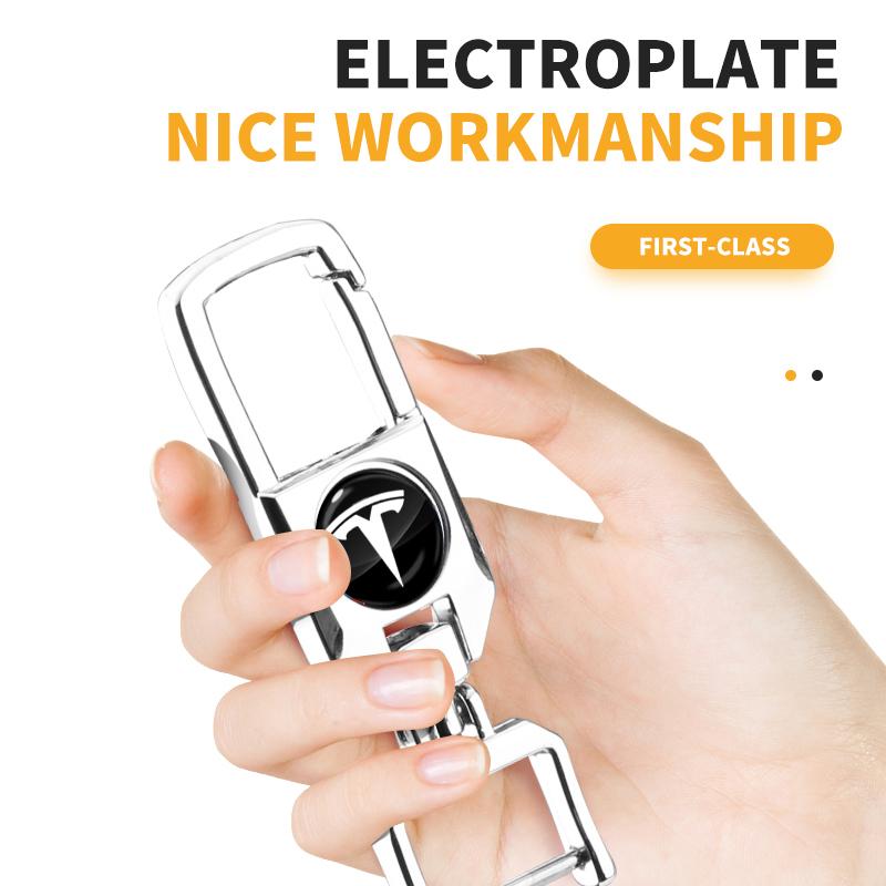 Skórzany Brelok Brelok do Kluczy Samochodowych Zawieszka Brelok Dekoracja Styling Dla Tesla Model 3 Model S X Model Y Roadster SpaceX