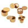 Kitchen Seasoning Bottle Convenience Tools Bamboo Salt Jar Kitchen Circular Bamboo Seasoning Box Spice Rack Accessories