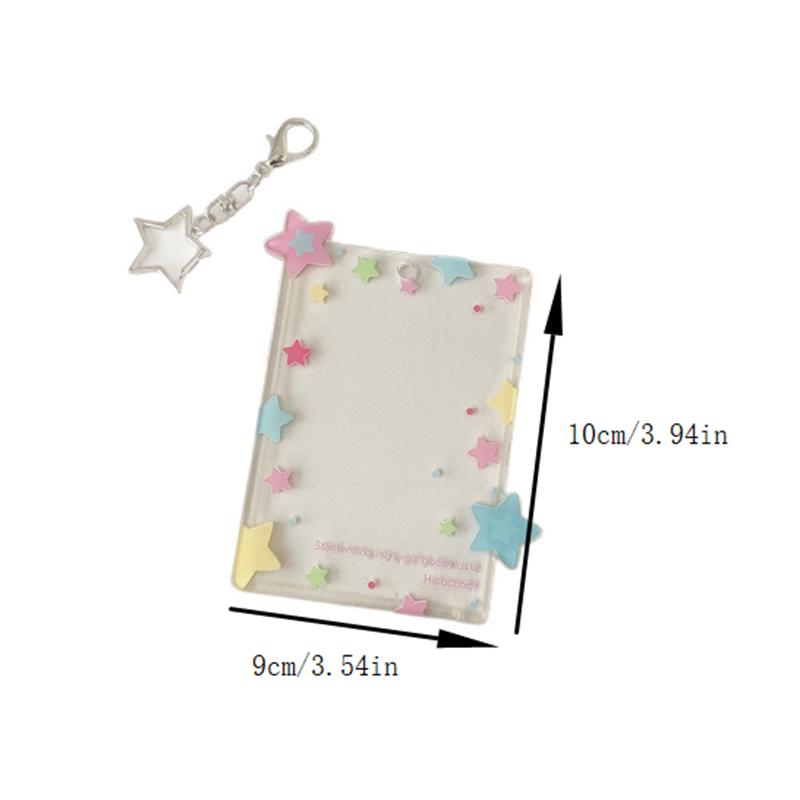 Cute Colorful Star Pocard Holder 3 Inch Card Holder Idol Po Storage Card Display Protective Pendant Card Organizer Gifts