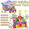 300/500/800/1000/1200Pcs Plastic 3D Building Blocks Children's Montessori Toys  Baby Development