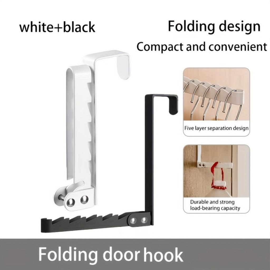 Door Hook, Foldable Hook, Convenient for Storage and Organization, Bedroom, Bathroom Door Hook, Ironwork, Sturdy and Firm