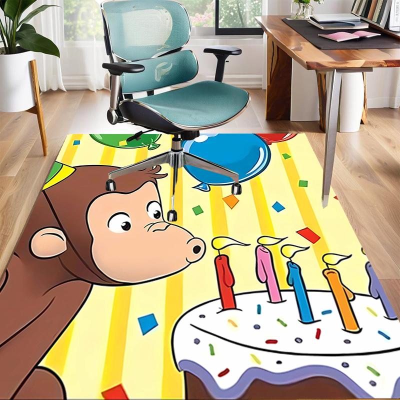 1pc Curious George (6) Design Area Rug - Non-Slip, Soft & Cozy Floor Mat for Living Room, Bedroom, Office - Indoor/Outdoor Decorative Carpet