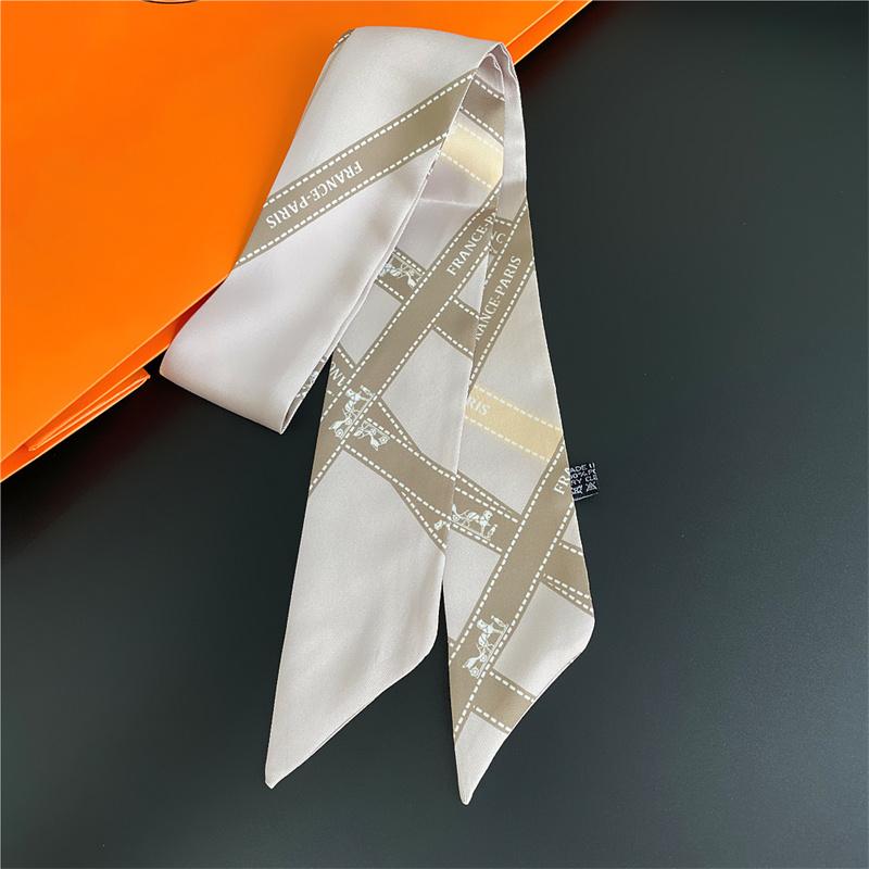 Bufanda de Bolso para Mujer Bufanda de Seda Sarga Bufandas Finas para Señora Diseño de Cinta Cruzada Toalla de Muñeca Foulard Pañuelo de Cuello Cinta para la Cabeza