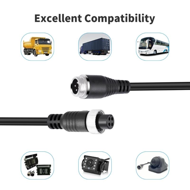 Camera Cable 4Pin Flexible Lengths Aviation Video Extension CableFor Commercial Trucks And Buses Vehicle Backup Cord