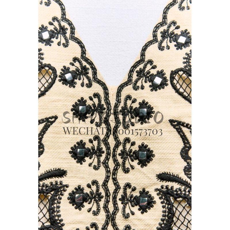 Spring New Sexy V-neck Embroidered Neck Collar Short Jacket 1821031 High Waist Mini Skirt 1821030