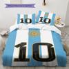 Lenjerie de pat cu model Lionel Messi, Set cu cuvertură, Husă cuvertură, Față de pernă, Cadou de casă de ziua de naștere(1 * husă de pilotă + 2 * fețe de pernă, fără miez)